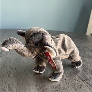 TY Beanie Babies 2000 Collection - Trumpet - Gray Elephant - Plush